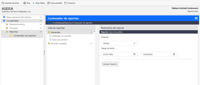 Reportes a la medida que se acceden desde un único lugar, según privilegios de usuario y con parámetros especiales para el filtrado de los datos.